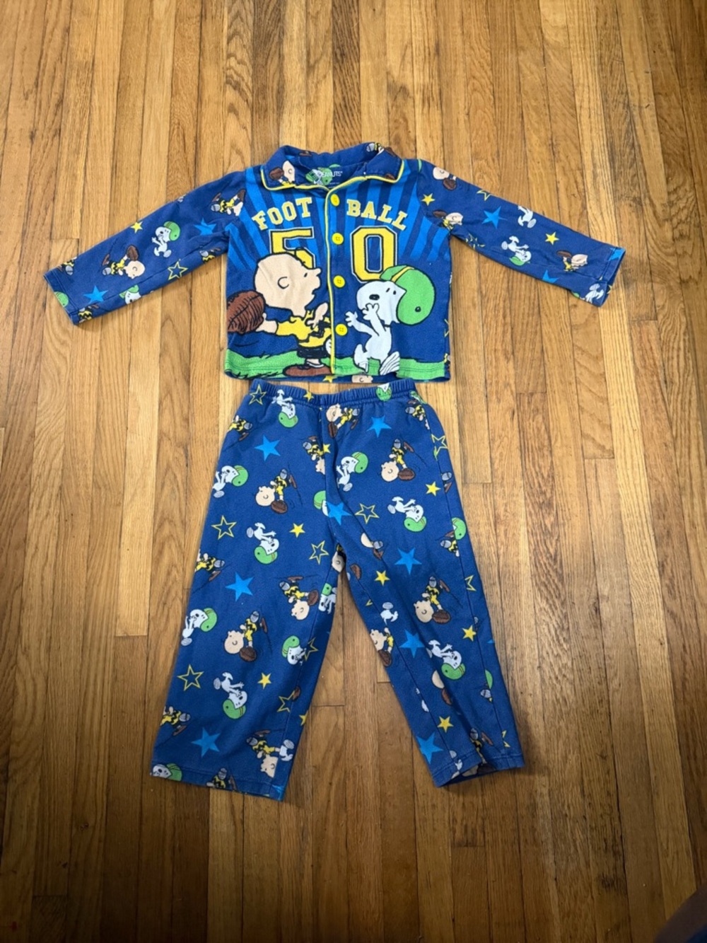 Peanuts Snoopy 'Football' Blue 3T Pajama Set